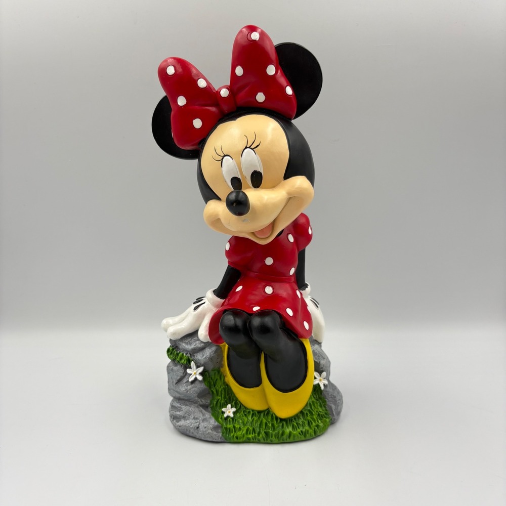 Disney Minnie Mouse Garden Statue Red Polka Dot Dress 10.5" Good Condition